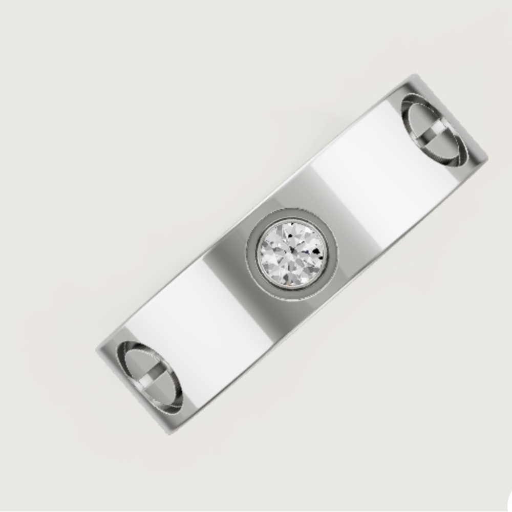 NEW CLASSIC MODEL, 3 DIAMOND SCREW LOVE RING GOLD OR SILVER SCREWDRIVER RING
